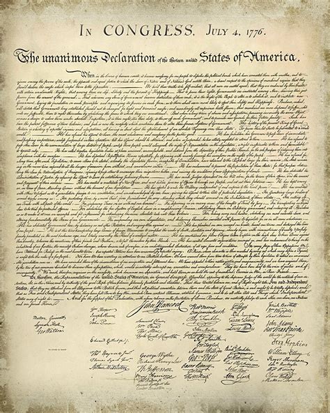 Printable The Declaration Of Independence